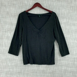 Lauren Ralph Lauren Womens Size XL long sleeve v-neck top 1305